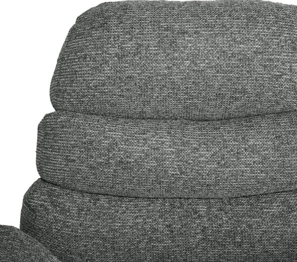 Relaxační otočné křeslo JOLA s taburetem — látka, šedá