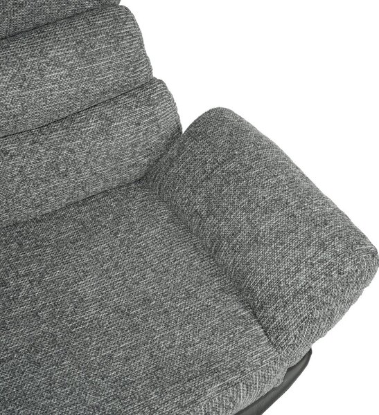 Relaxační otočné křeslo JOLA s taburetem — látka, šedá