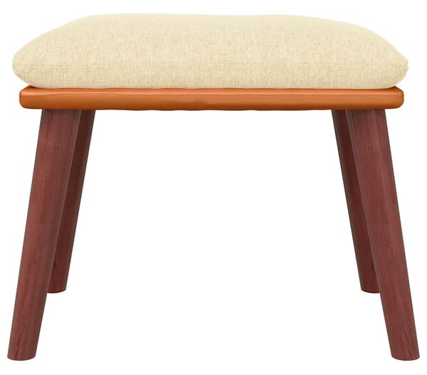 Podnožka krémová 45x29,5x35 cm textil a umělá kůže 341481