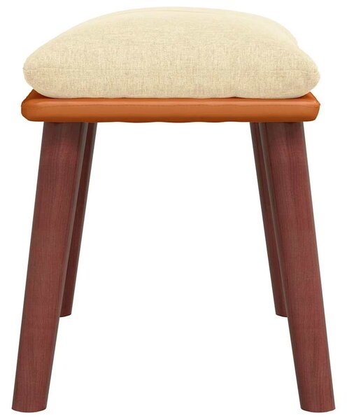 Podnožka krémová 45x29,5x35 cm textil a umělá kůže 341481