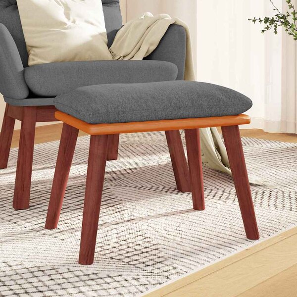 Podnožka světle šedá 45x29,5x35 cm textil a umělá kůže 341479