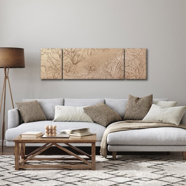 Obraz - Kreslené květy (170x50 cm)