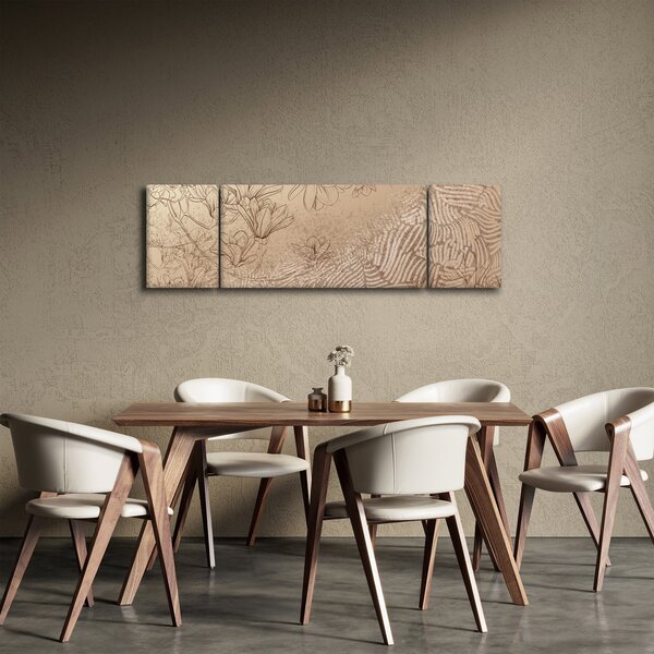 Obraz - Kreslené květy (170x50 cm)