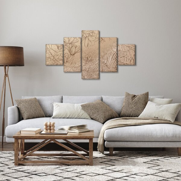Obraz - Kreslené květy (125x70 cm)