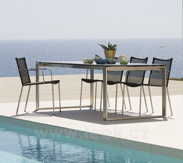 Cane-line Rám pro rozkládací jídelní stůl Edge, Cane-line, obdélníkový 210-330x100x74 cm, nerezová ocel, bez stolových desek