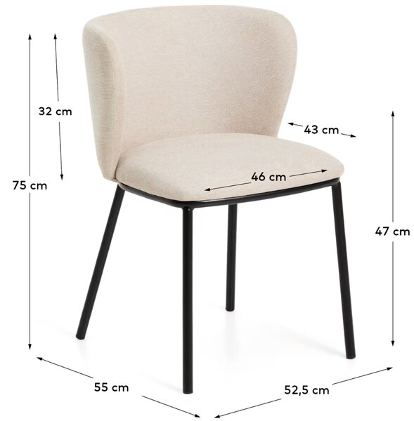 Kave Home Béžová jídelní židle Ciselia FR