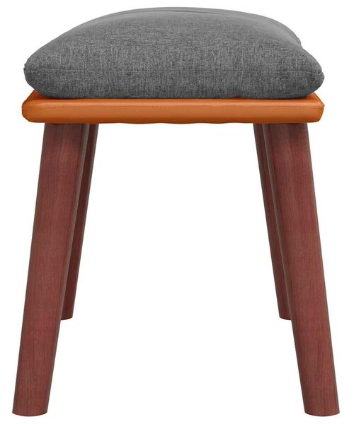 Podnožka světle šedá 45x29,5x35 cm textil a umělá kůže 341479