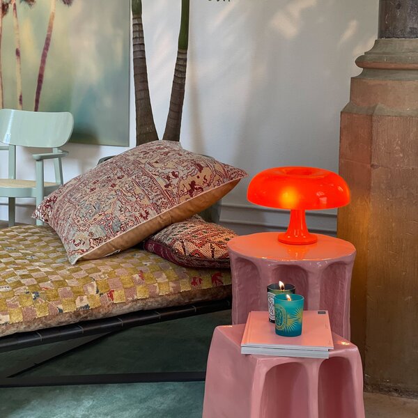 Stolní lampa Artemide, Nessino, Oranžová, Obývací pokoj, Plast, Design