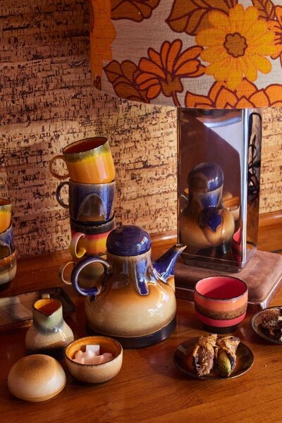 Set 4ks hrnek na kávu 70s Café Brazil - 10*7,5*8cm / 250 ml - HKLIVING