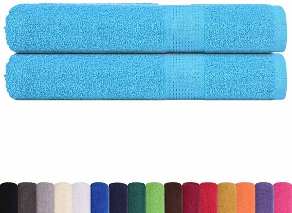 Saunové osušky FROGN 2 ks tyrkysové 80x200 cm 360 g/m² 136983
