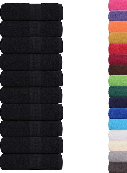 Ručníky FROGN 10 ks černé 30x30 cm 360 g/m² 136946