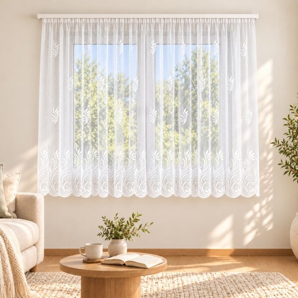 BELLATEX Záclona kusová se stuhou Bílá 250x200 cm (výška x šířka)