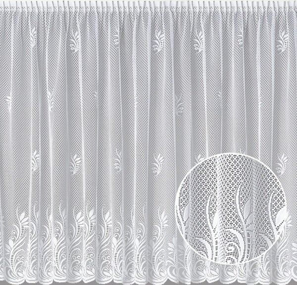 BELLATEX Záclona kusová se stuhou Bílá 250x200 cm (výška x šířka)