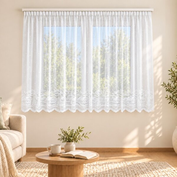 BELLATEX Záclona kusová se stuhou Bílá 120x220 cm (výška x šířka)
