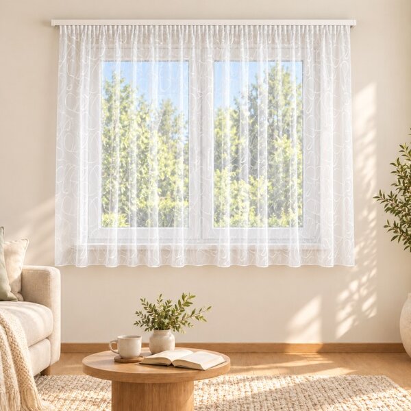 BELLATEX Záclona kusová se stuhou Bílá 140x220 cm (výška x šířka)