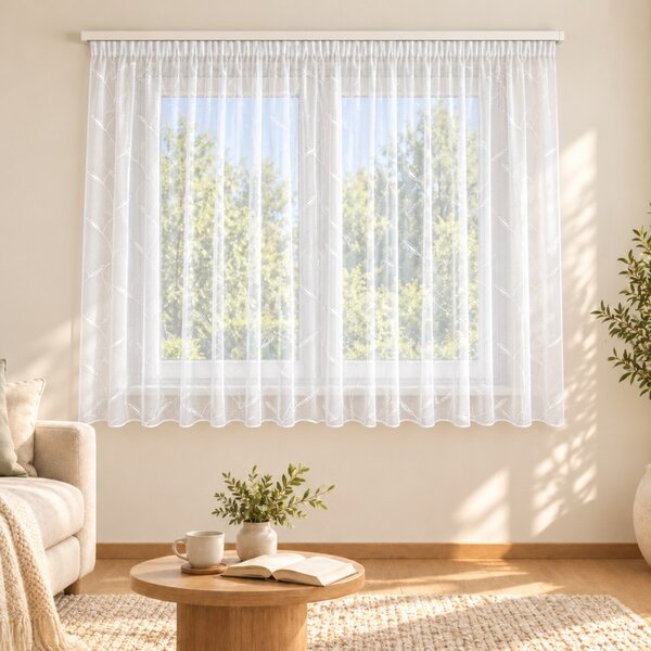 BELLATEX Záclona kusová se stuhou Bílá 110x220 cm (výška x šířka)