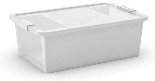 Bílý plastový úložný box s víkem 55x35x19 cm Bi-Box M – KIS