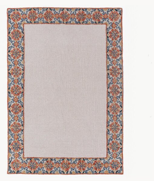 Ručně všívaný vlněný koberec's nízkým vlasem Myla Floral Frame