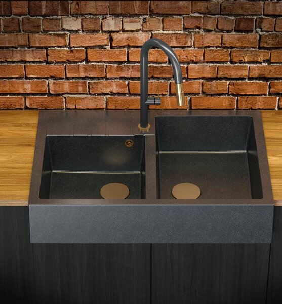 Quadron Bill dřez graniteq 90x62 cm černá HCQB9062U8_PVDG1