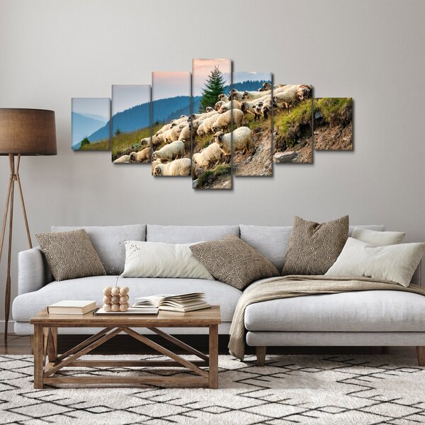 Obraz - Stádo ovcí (210x100 cm)