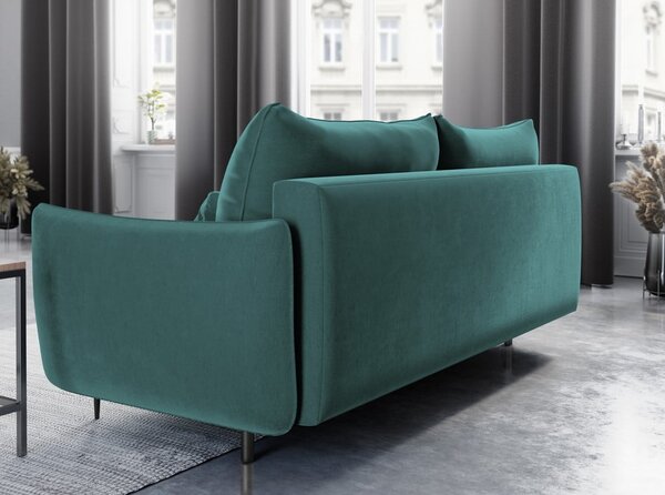 Petrolově zelená rozkládací pohovka s úložným prostorem Cosmopolitan Design Vermont