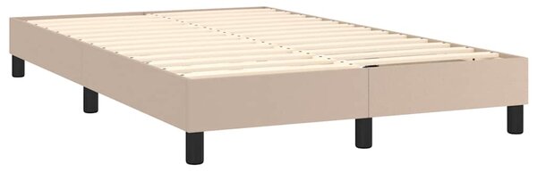 Box spring postel matrace a LED cappuccino 120x200cm umělá kůže 3134098