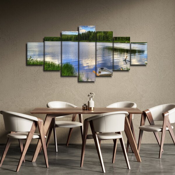 Obraz - Malebná vesnice (210x100 cm)