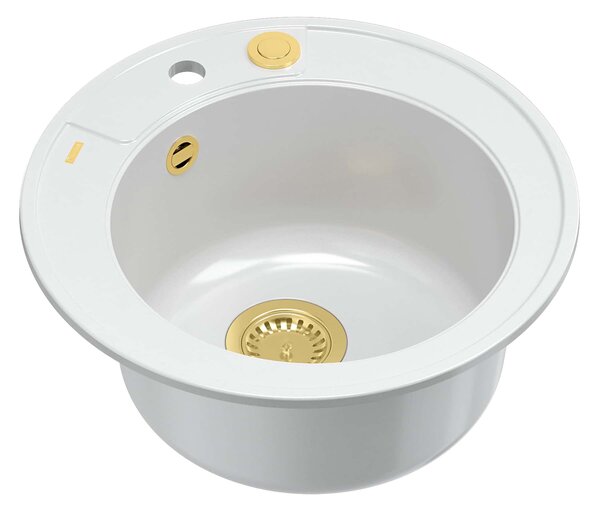 Quadron Morgan dřez graniteq 51x51 cm bílá HB8301U1-G1_P2O