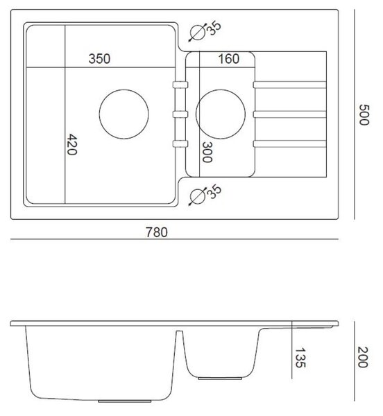 Quadron Comfort 156 dřez s baterií a příslušenstvím šedá/ocel HCQP57850SZ_3673500BS