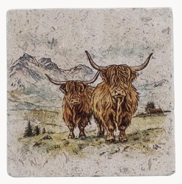Sada podtácků Highland Cow, 4 díly