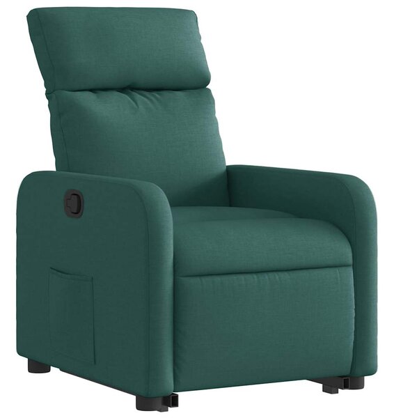 Zvedací polohovací křeslo tmavě zelené textil 3206705