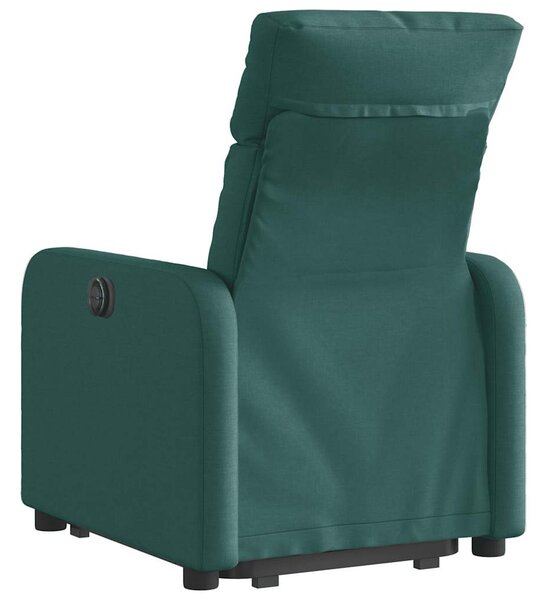 Zvedací polohovací křeslo tmavě zelené textil 3206705