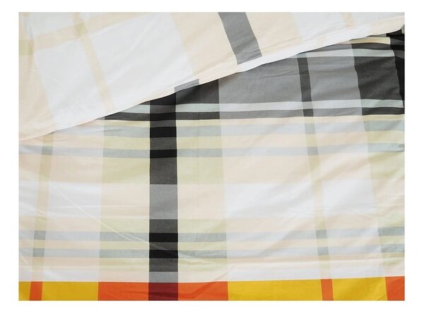 Oranžové krepové povlečení na jednolůžko 140x200 cm Orabge Kube – B.E.S