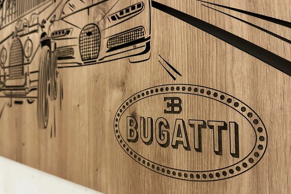 "Bugatti" světelný obraz 230V 100x50cm provedení povrchu: dub světlý