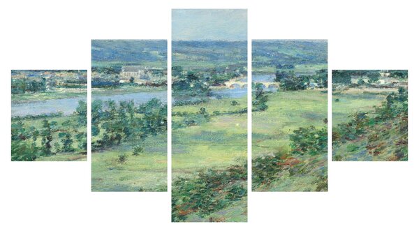 Obraz - Theodore Robinson, The Valley of the Seine, From the Hills of Giverny, reprodukce (125x70 cm)