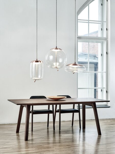 Brokis Designové LED závěsné svítidlo Knot Cilindro PC1019 Barva skla: Šedá kouřová - transparentní sklo, Povrchová úprava baldachýnu: Mosaz, Povrch reflektoru: Mosaz