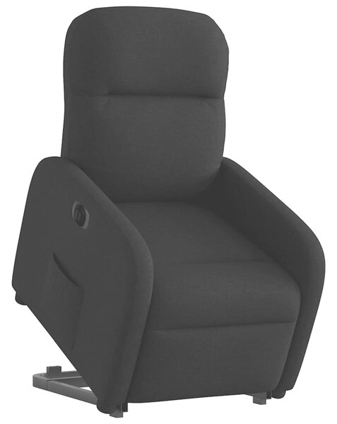 Elektrické zvedací polohovací křeslo černé textil 3302994