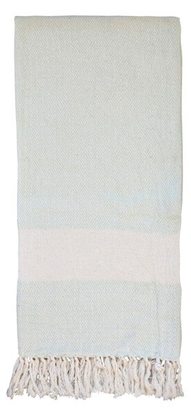 Pastelkově zelený slabounký bavlněný ručník / osuška s třásněmi Hammam - 90*180 cm - Chic Antique