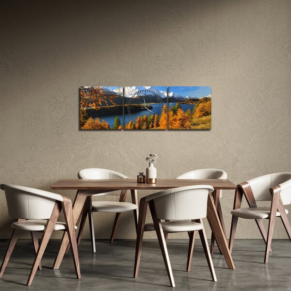 Obraz - Podzim v Alpách (s hodinami) (90x30 cm)