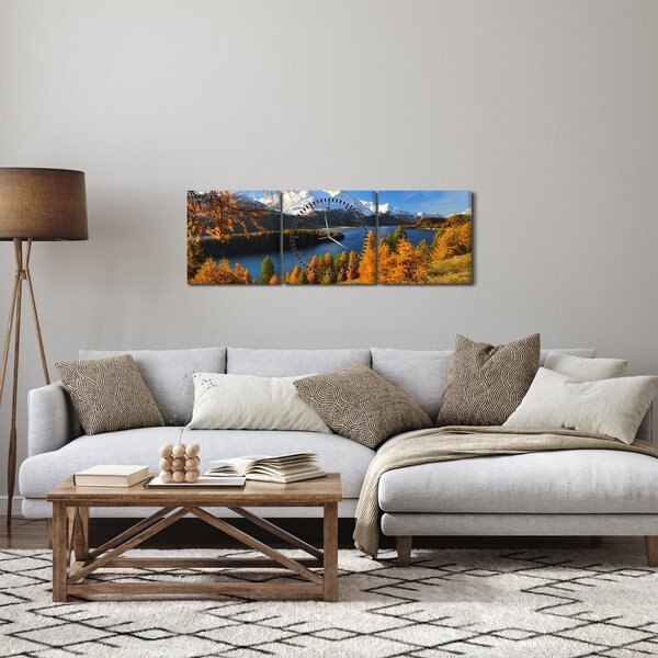 Obraz - Podzim v Alpách (s hodinami) (90x30 cm)