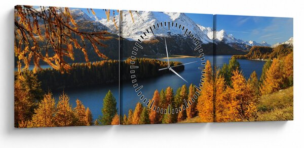 Obraz - Podzim v Alpách (s hodinami) (90x30 cm)