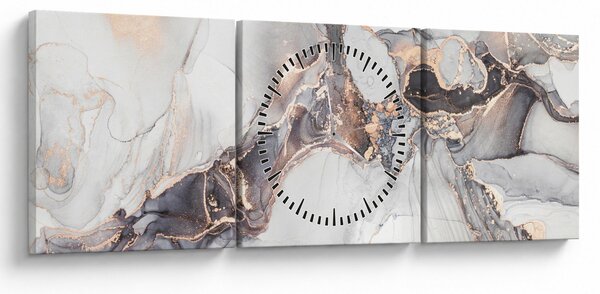 Obraz - Imitace mramoru (s hodinami) (90x30 cm)