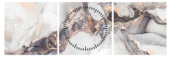 Obraz - Imitace mramoru (s hodinami) (90x30 cm)
