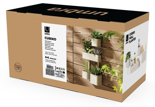 Závěsné plastové květináče na bylinky v sadě 4 ks Cubiko – Umbra