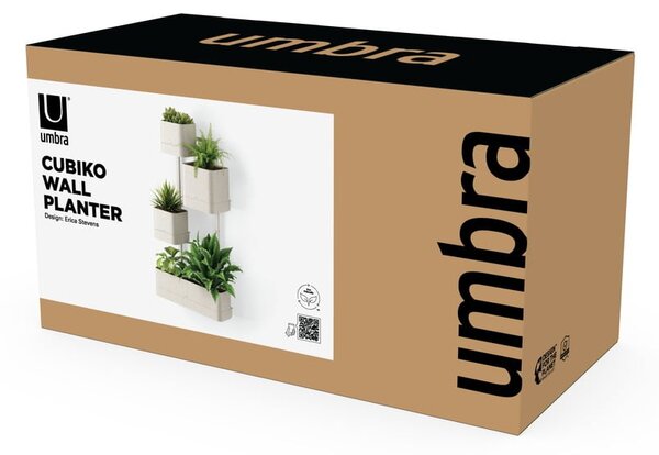 Závěsné plastové květináče na bylinky v sadě 4 ks Cubiko – Umbra
