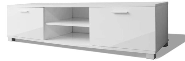 TV stolek bílý s vysokým leskem 140 x 40,5 x 35 cm 243043