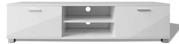 TV stolek bílý s vysokým leskem 140 x 40,5 x 35 cm 243043