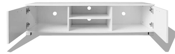 TV stolek bílý s vysokým leskem 140 x 40,5 x 35 cm 243043
