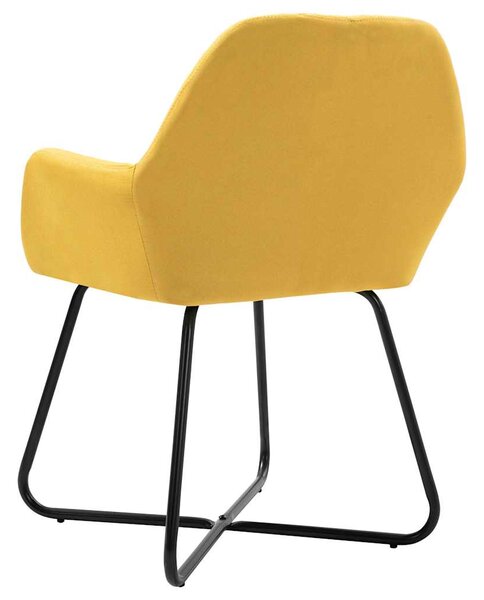 Jídelní židle 2 ks žluté textil 249814