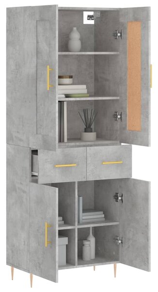 Skříň highboard betonově šedá 69,5x34x180 cm kompozitní dřevo 3199869